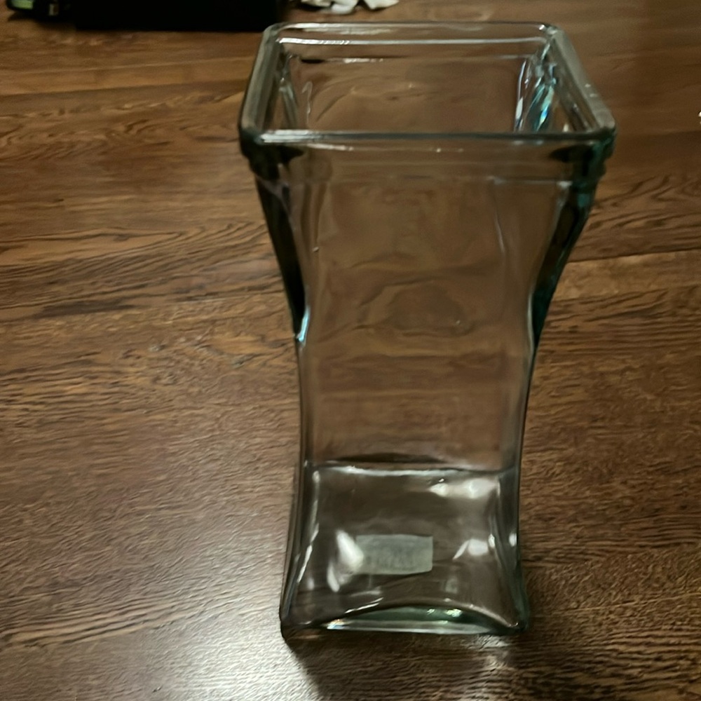 Square Clear Glass Vase — Contemporary Home Accent